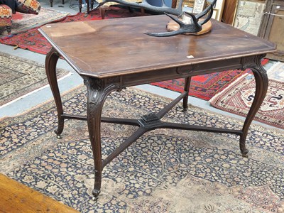 Lot 1240 - A mahogany table stamped for Howard & Sons,...