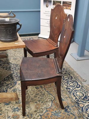 Lot 1242 - A set of four 19th century mahogany hall...