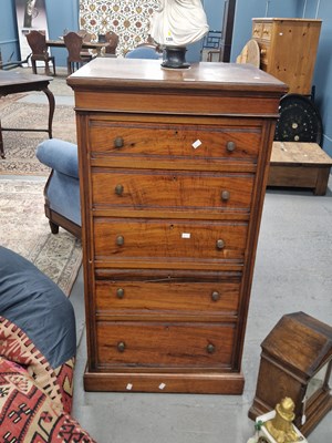 Lot 1245 - A mahogany cabinet, the door with five faux...