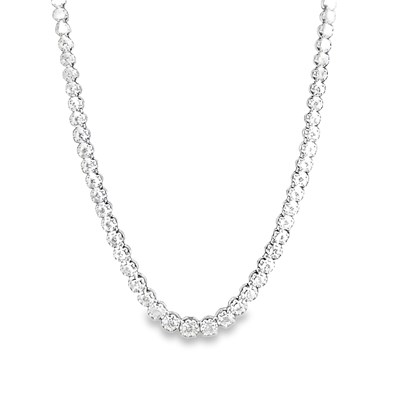 Lot 1076 - An exceptional 9ct white gold graduated round...