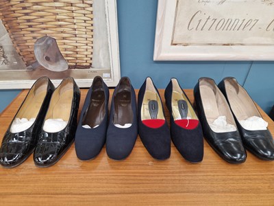 Lot 30 - Shoes - four pairs of Bruno Magli - Navy suede...