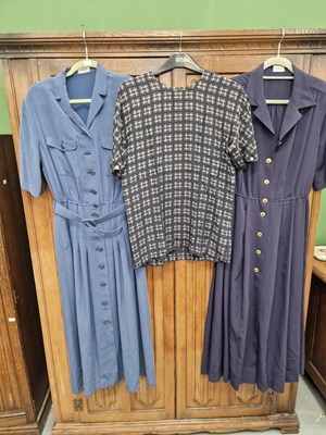Lot 32 - Clothing by Jobis - A long navy button front...