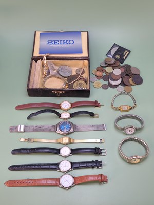 Lot 1088 - Watches and coins, including Seiko, Avia,...