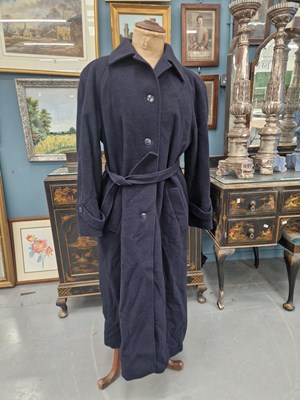 Lot 35 - Clothing -  A long navy Jaeger coat with a...