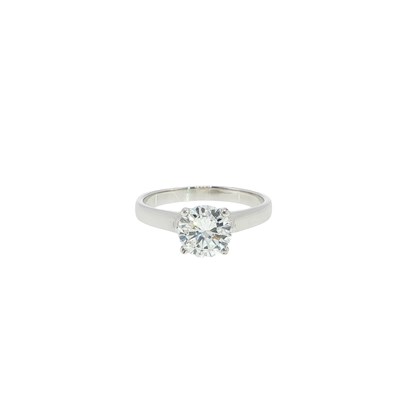 Lot 1011 - A hallmarked platinum and diamond single stone...