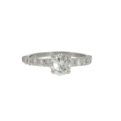 Lot 1047 - A hallmarked platinum and diamond solitaire...