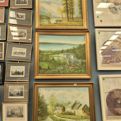 Lot 7 - Three 20th century oil on canvas landscapes