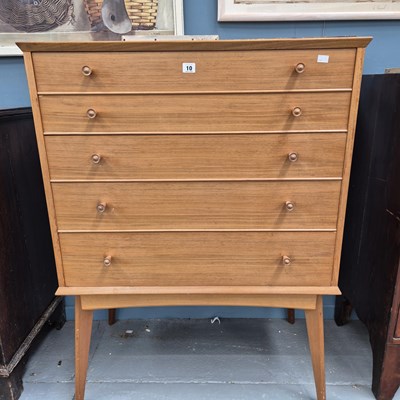 Lot 10 - An Alfred Cox mid century retro chest of five...
