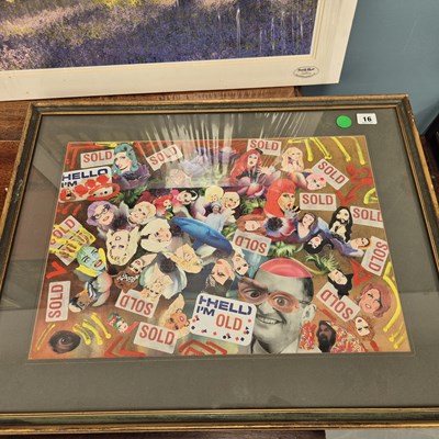 Lot 16 - 20th-century school, 'Sold' mixed media collage