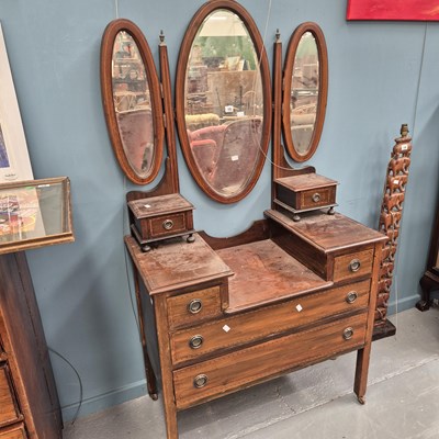 Lot 15 - An Edwardian mahogany dressing chest with...