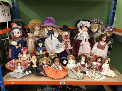 Lot 507 - A collection of costume and other dolls
