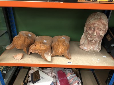 Lot 509 - Three composition joined cat figures, together...