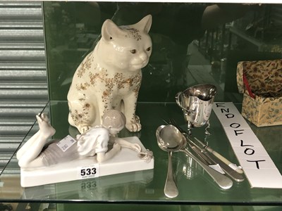 Lot 533 - A small hallmarked silver jug, and plated ware,...