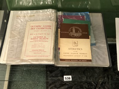 Lot 536 - Ephemera relating to the Olympic Games 1948