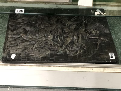 Lot 538 - A bronzed composition plaque with Roman...