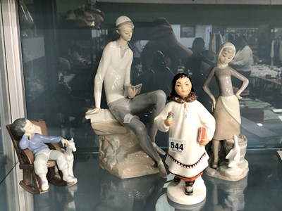 Lot 544 - Three Lladro figures and a further USSR example