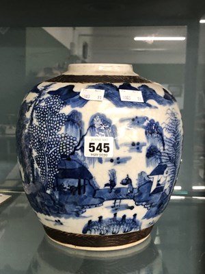 Lot 545 - A large Chinese ginger jar/vase, decorated in...