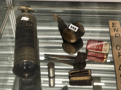 Lot 558 - A Tetra brass fire extinguisher together with...
