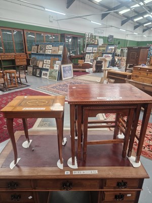 Lot 83 - A nest of hardwood tables H 48 W 53 D 39cm and...