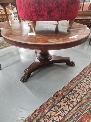 Lot 84 - A Victorian rosewood centre table, the round...