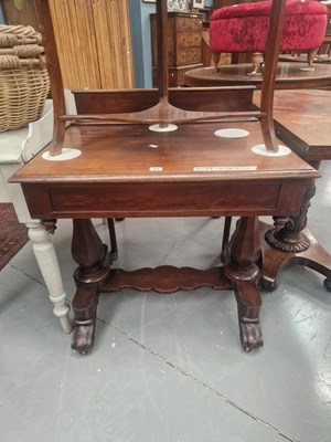 Lot 89 - A Victorian mahogany side table with gallery...