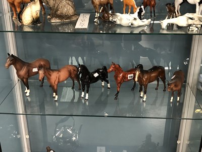 Lot 595 - Six Beswick horse figures
