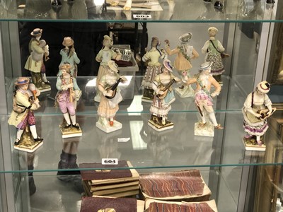 Lot 604 - A group of KPM Berlin porcelain musician figures.