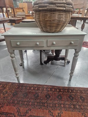 Lot 91 - A later painted Victorian mahogany side table,...