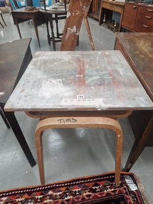 Lot 102 - A bentwood artist's table  H 76 W 69 D 61cm