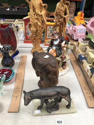 Lot 631 - A Capodiminote figure of an old man on a bench,...