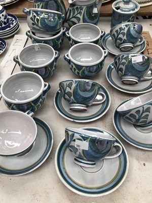 Lot 647 - An Aldermaston pottery part tea service