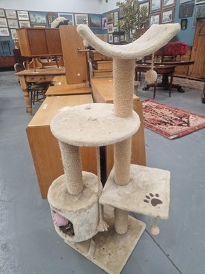 Lot 119 - A string and plush covered cat tree H 122cm
