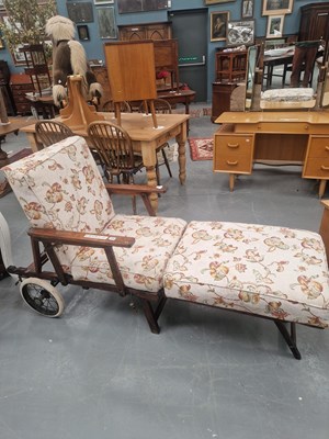Lot 122 - A rare wheeled folding Haxyes lounger/deck...