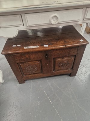 Lot 124 - A small 18th century oak plank top panel...