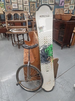 Lot 128 - A chromed metal unicycle and a Salomon Secure...