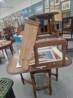 Lot 130 - A 20th century oak  D end gateleg table on...