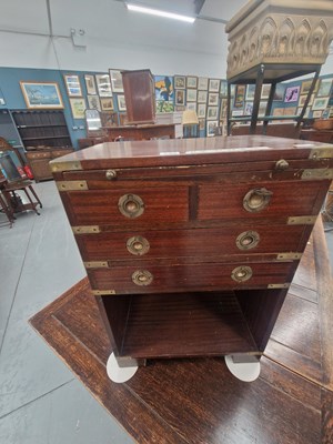 Lot 145 - A pair of vintage campaign style bedside...