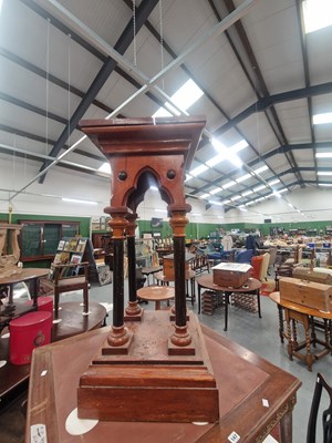 Lot 148 - An antique pine plinth in the Gothic Revival...