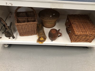 Lot 659 - A picnic basket and contents, a vintage blow...