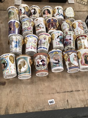 Lot 662 - A collection of Caverswall royal family beakers