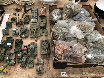 Lot 670 - A collection on military diecast vehicles and...