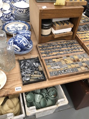 Lot 674 - A large collection of letterpress type blocks...