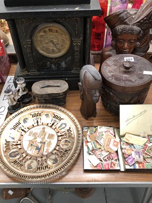 Lot 682 - A vintage African carved jar with lid, a...