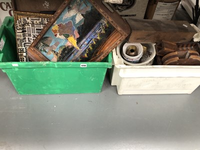 Lot 690 - Various vintage tea trays, desk tidies,...