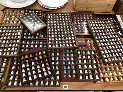 Lot 816 - A large collection of thimbles contained in...