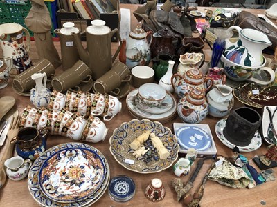 Lot 820 - A Lladro monk porcelain figure, Spode plates,...
