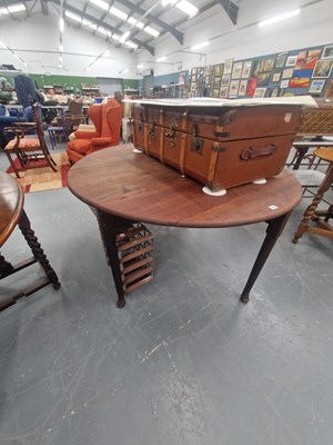 Lot 167 - A 19th century oak oval galeleg table on...