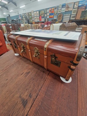Lot 168 - A vintage school trunk with fitted tray H 32 W...