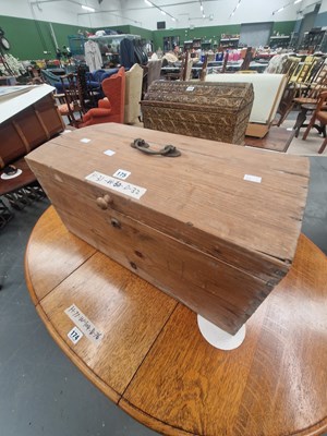 Lot 175 - A small pine dome topped trunk H 31 W 60 D 32cm