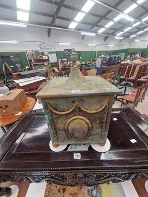 Lot 178 - A weathered and verdigris-ed Regency style...